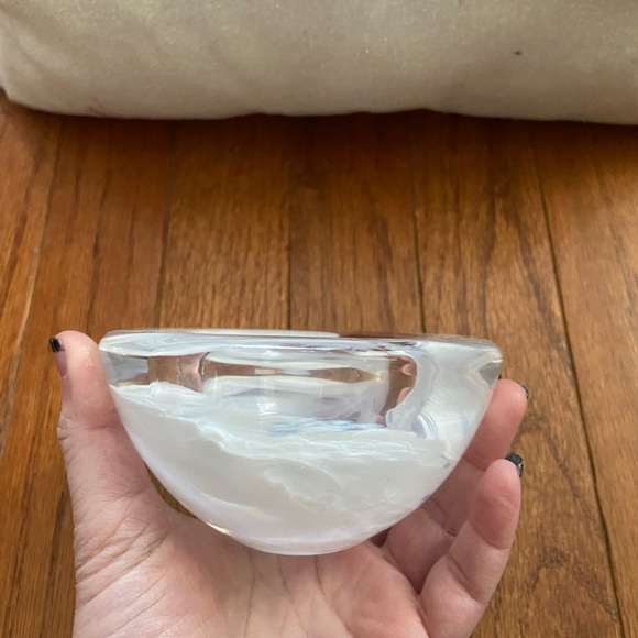 Kosta Boda Atoll Swedish, white Swirl, Tea Candle Holder. - Picture 5 of 7